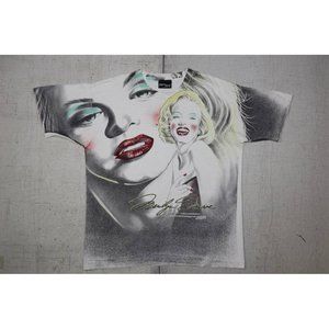 Vintage 90s Marilyn Monroe All Over Print T Shirt White Size XL Mosquitohead